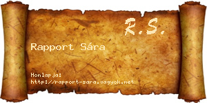 Rapport Sára névjegykártya